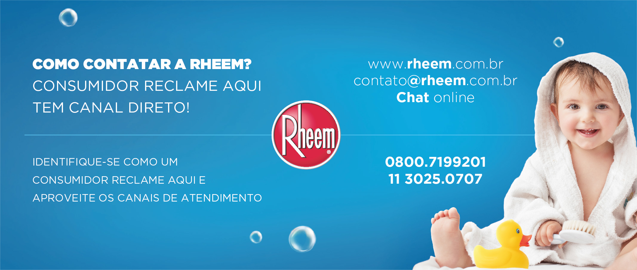 Como entrar em contato com a Rheem ?
